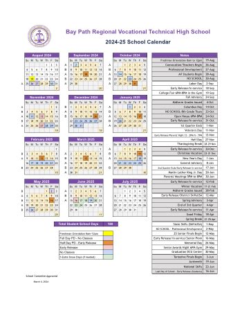 Bay Path 2024 Calendar