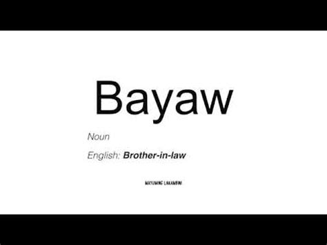 Bayaw Meaning