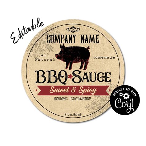 Bbq Sauce Label Template