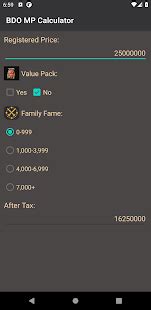 Bdo Marketplace Calculator