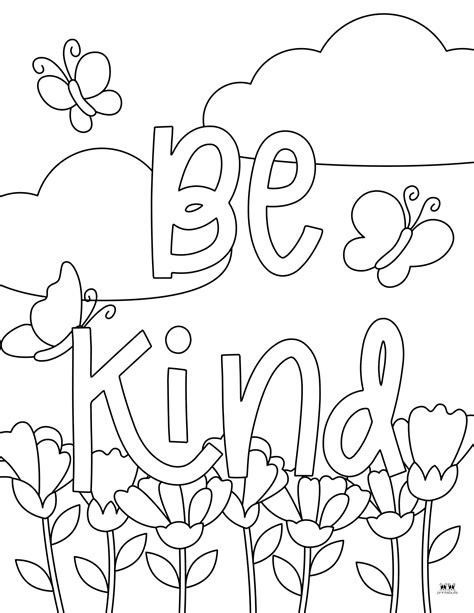 Be Kind Coloring Pages Free Printable