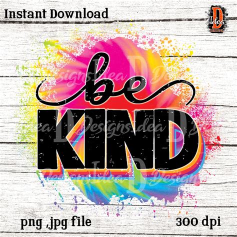 Download Be Kind Tie Dye Sublimation DXF Files
