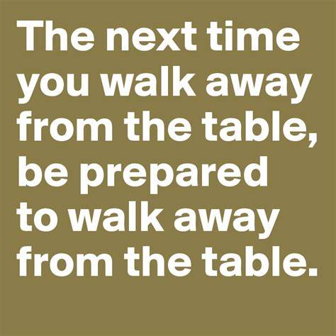 Be Prepared to Walk Away