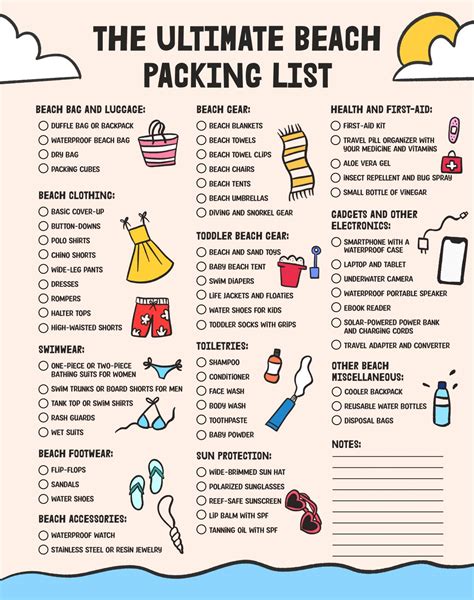 Beach Adventure Packing List