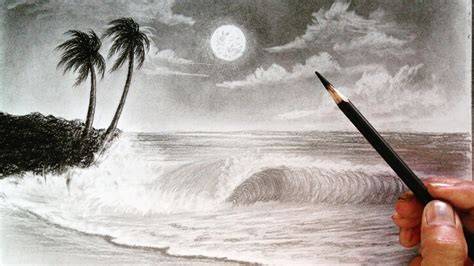 Beach Drawing Ideas Realistic