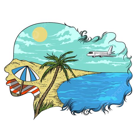 Beach Drawing PNG
