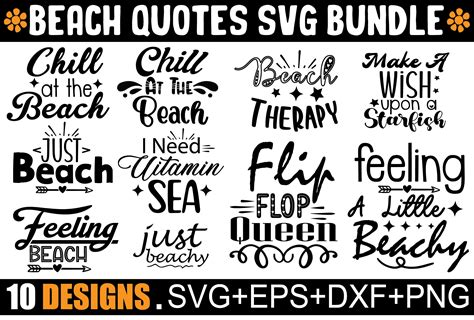 Seaside Serenity - Dazzle Your Design with Beach Quote SVGs