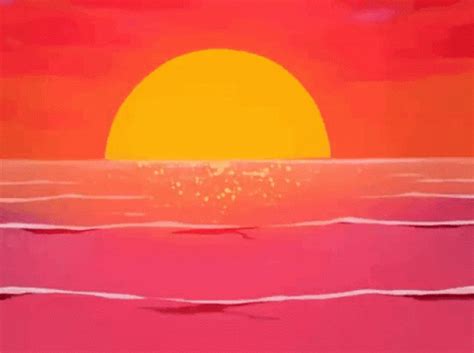 Beach Sunset Anime Gif