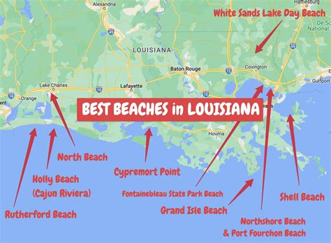 Beaches In Louisiana Map