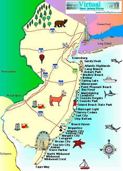 Beaches New Jersey Map