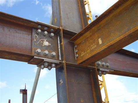 Plan Column Steel beam Support Joints Detail Cadbull