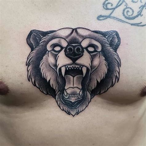 Bear Face Tattoo