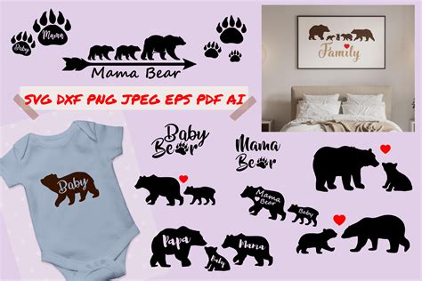 Download Bear Family Bundle, Cut File DXF Files