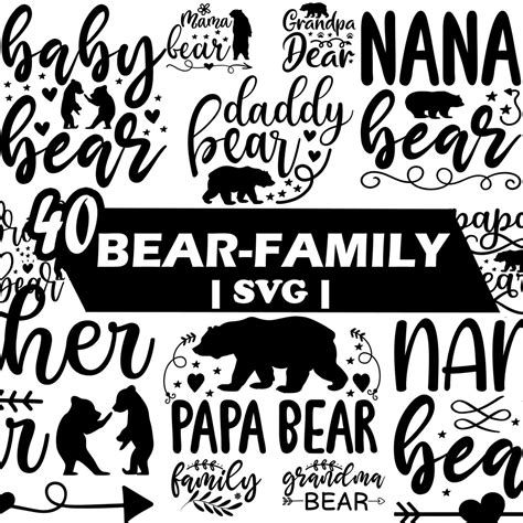 Download Bear Family Bundle, Cut File For Crafts