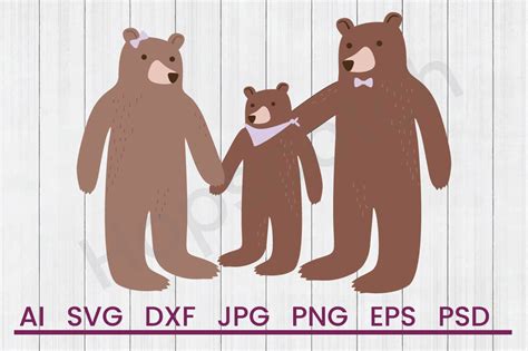 Download Bear Family SVG File - SVG Design Commercial Use DXF Files