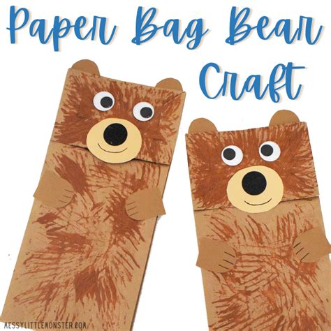 Free Printable Bear Paper Bag Puppet Template Simple Mom Project