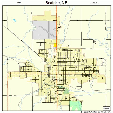 Aerial Photography Map of Beatrice, NE Nebraska