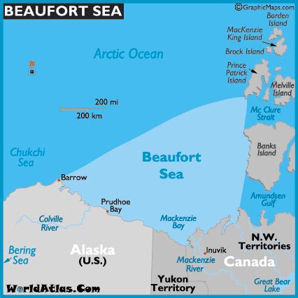 Map of Beaufort Sea region showing where samples were collected (yellow