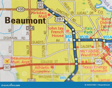 Beaumont TX roads map. Highway map Beaumont city surrounding area