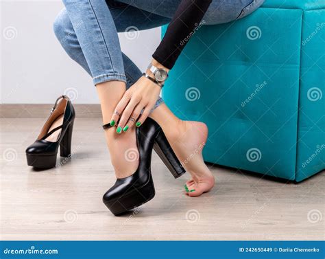 Beautiful Female Legs Shoes Manicured