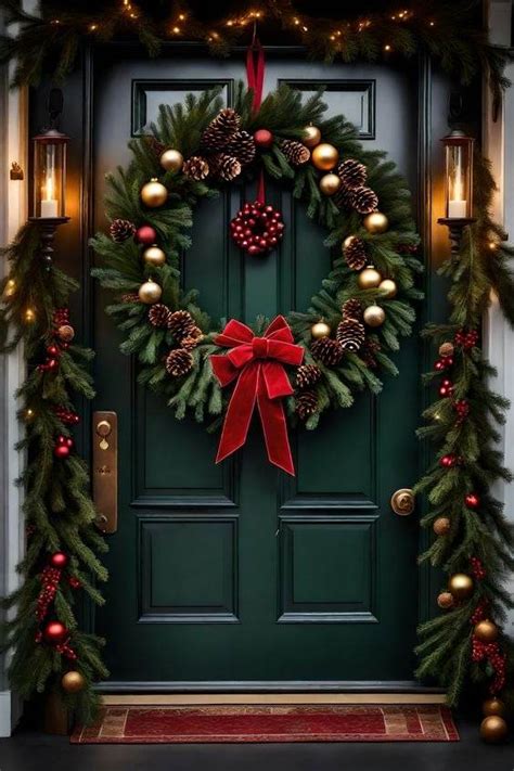 Beautiful Front Door Christmas Decorations