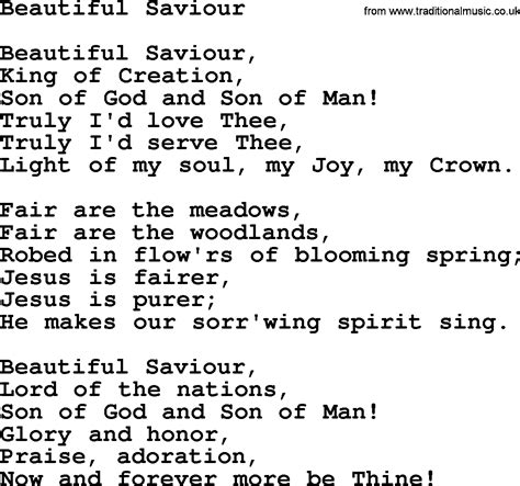 Savior's Splendid Words: Unfurling the Beauty of Beautiful Savior Lyrics