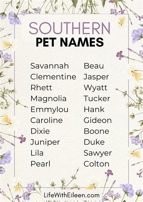 Beautiful Southern Pet Names