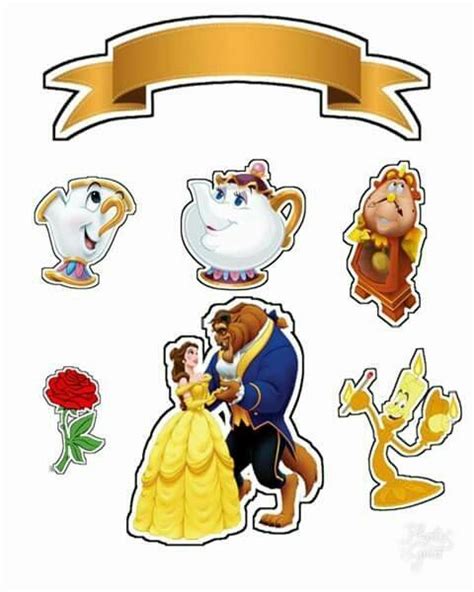 Beauty And The Beast Cake Topper Printable