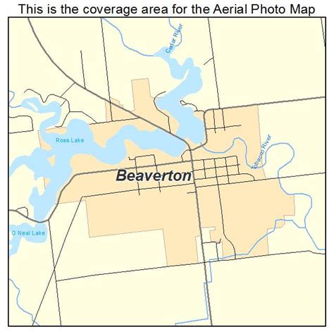 Aerial Photography Map of Beaverton, MI Michigan