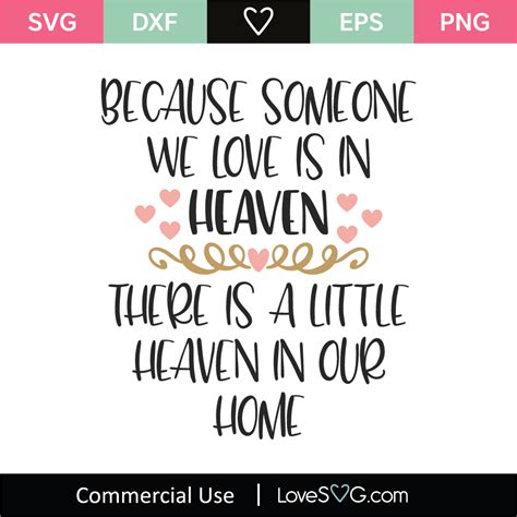 Download Because Someone We Love is in Heaven SVG File - SVG Design Cricut SVG Free PSD Mockups