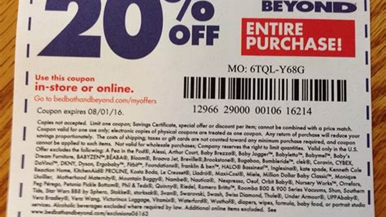 Bed Bath And Beyond Promo Code January 2024 Printable