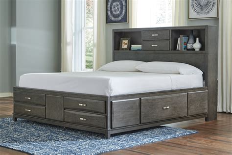 DG Casa Kelly Panel Bed Frame with Storage Drawers and Upholstered Headboard, King Size in Grey
