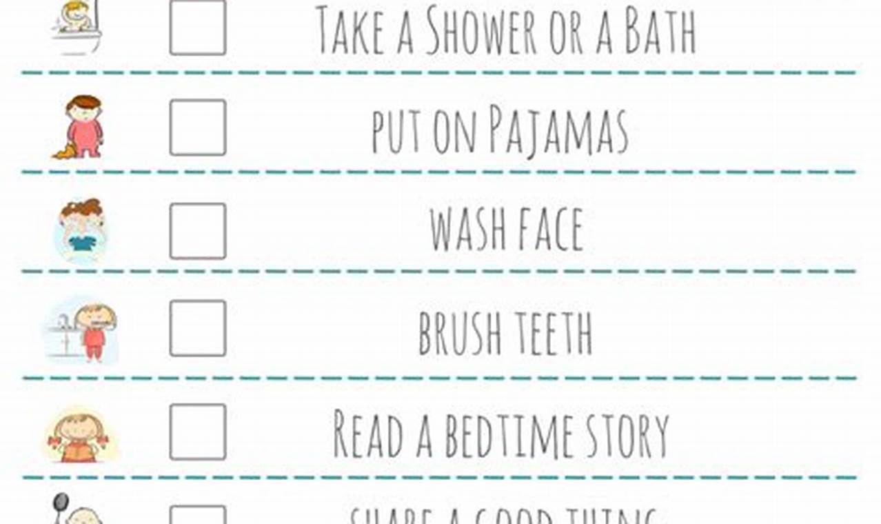 Bedtime routine checklist for babies
