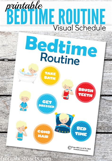 Bedtime Visual Schedule Printable