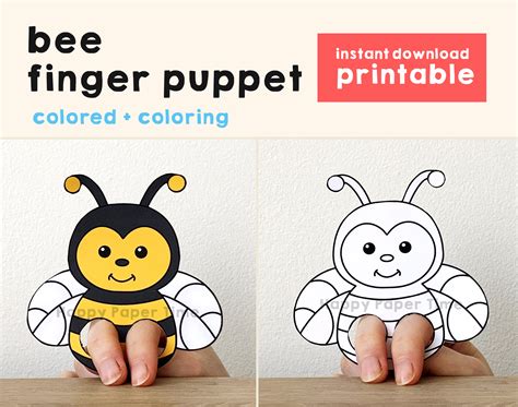 Bee Finger Puppet Template
