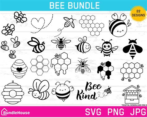 Download Bee Bumble Bee Set Bundle Cut Files