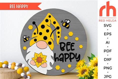 Download Bee Happy Commercial Use DXF Files