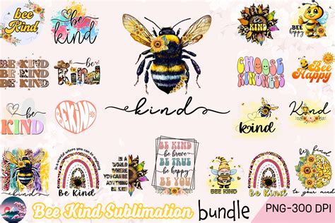 Download Bee Kind Sublimation Design Commercial Use DXF Files