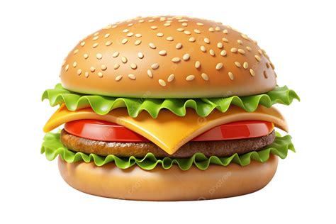 Beef Burger 3D PNG