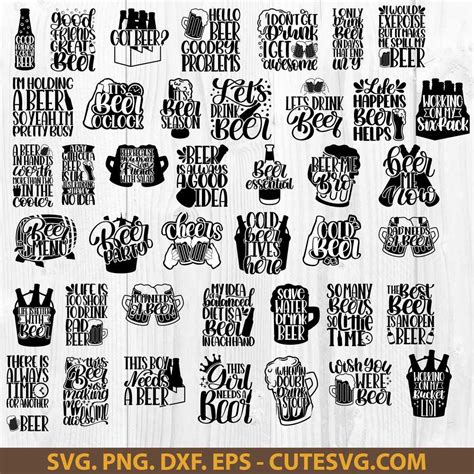 Download Beer SVG Bundle Silhouette DXF Files