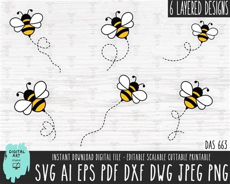 Download Bees Commercial Use DXF Files