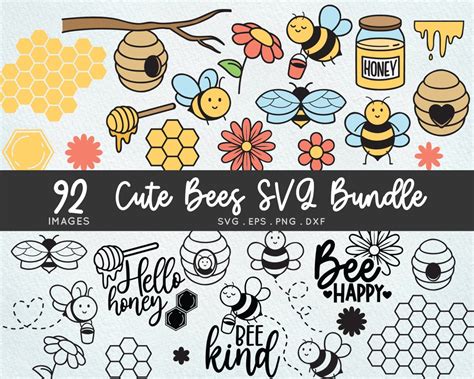 Download Bees MEGA Bundle SVG Bee Bundle SVG... Commercial Use for Cricut