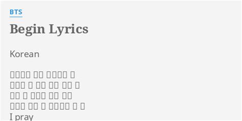 Begin In Korean