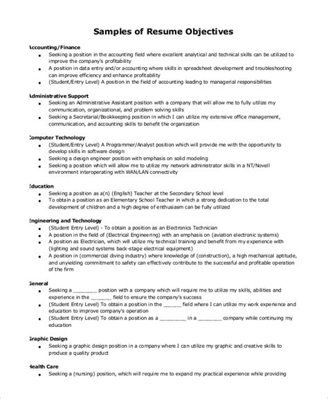 Beginner Simple Resume Objective Examples