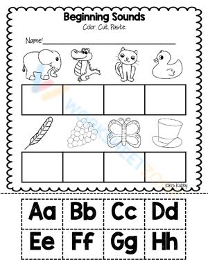 Unlock Your Child's English Language Potential with Fun Beginning Sounds Cut and Paste Worksheets!