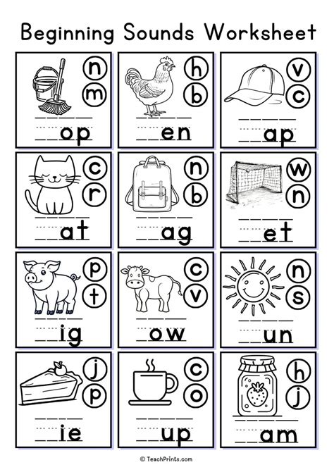Unlock Your Child's Potential with First Grade Beginning Sounds Worksheets!