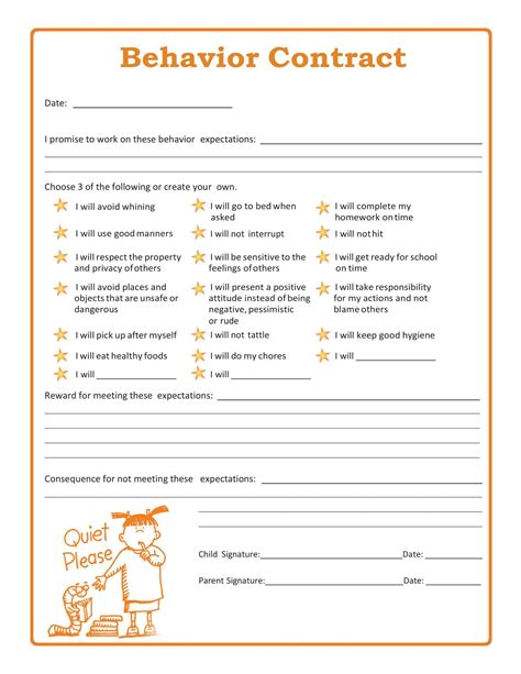 Behavior Contract Template | Template Business