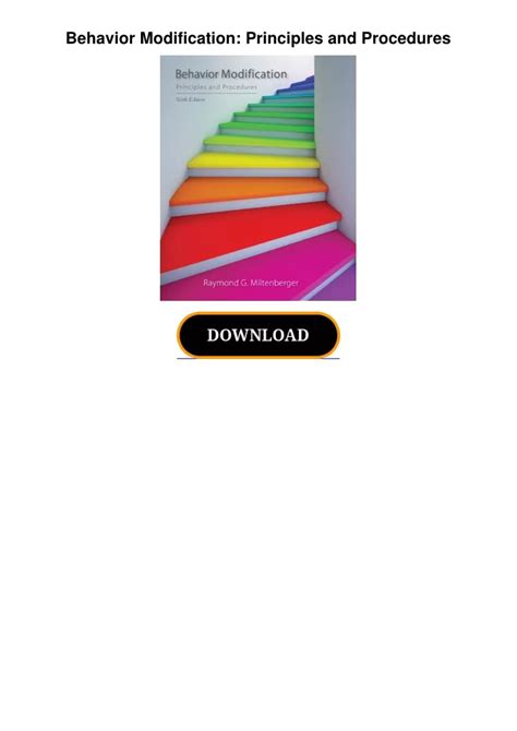 Behavior Modification: Principles And Procedures