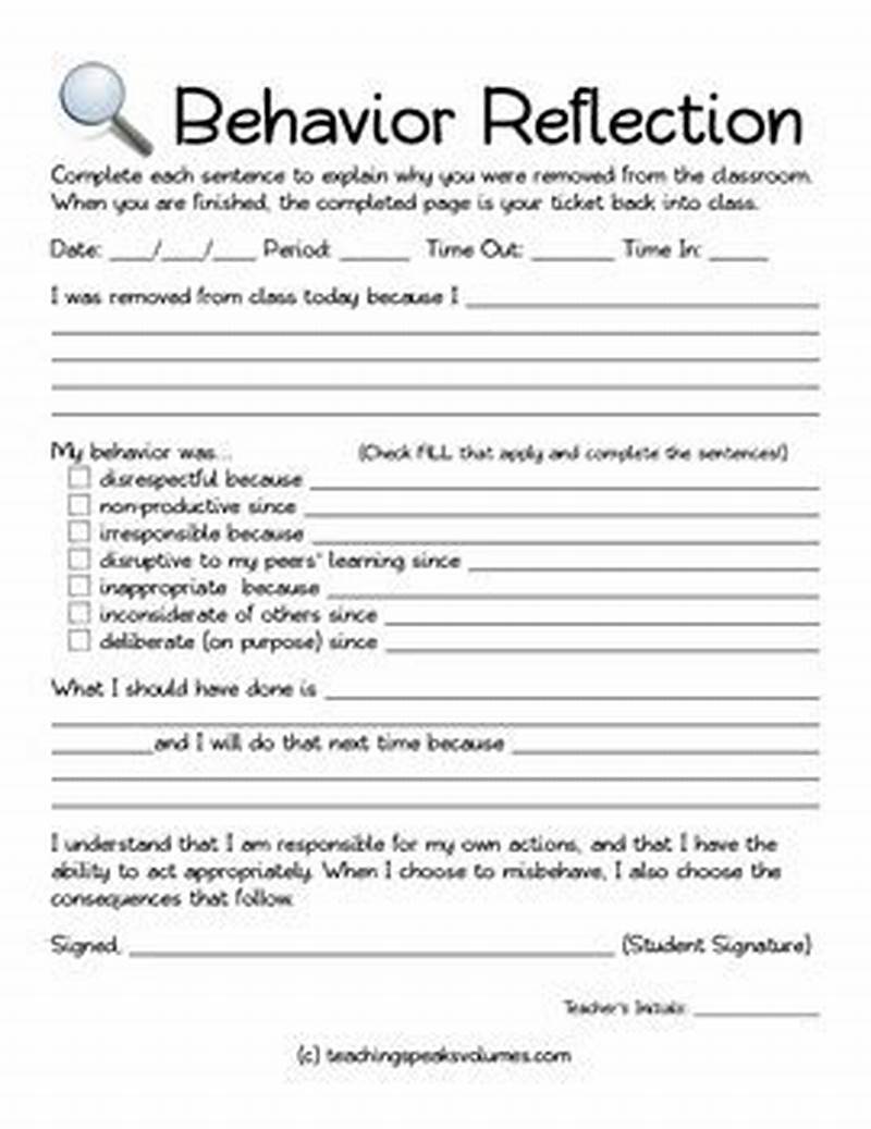 Behavior Reflection Form