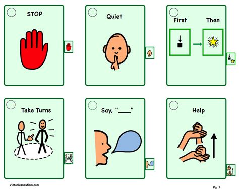 Behavior Reminder Free Printable Visual Cue Cards For Autism